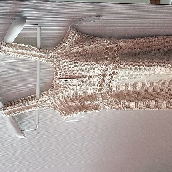 Cotton Salt White Crochet Mini Dress Size SM - Picture 6 of 7